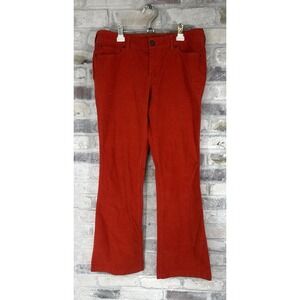 Eddie Bauer Pants Womens Sz 8 Orange Red Corduroy‎ Western Curvy Fit Bootcut